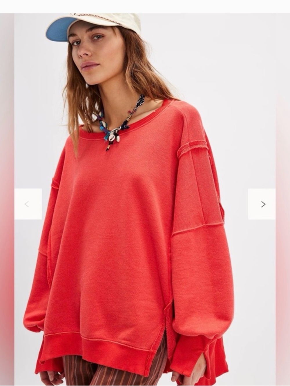 We The Free Camden Sweatshirt Pullover in Washed Red